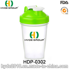 400ml BPA Free Plastic Blender Shaker Water Bottle, Customized PP Plastic Protein Shaker Bottle (HDP-0302)